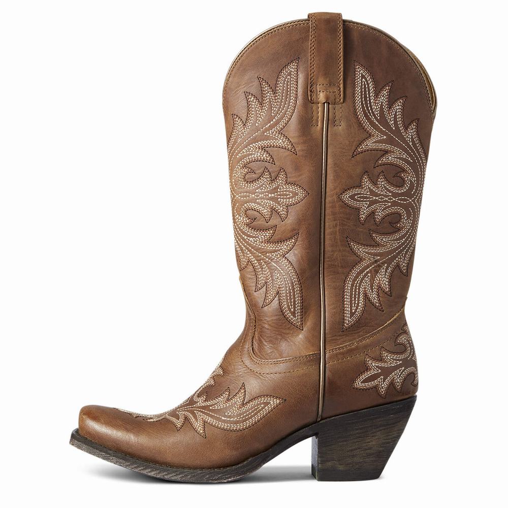 Ariat Circuit Rosewood Western Stövlar Dam Beige Bruna | 036-BZXMUQ