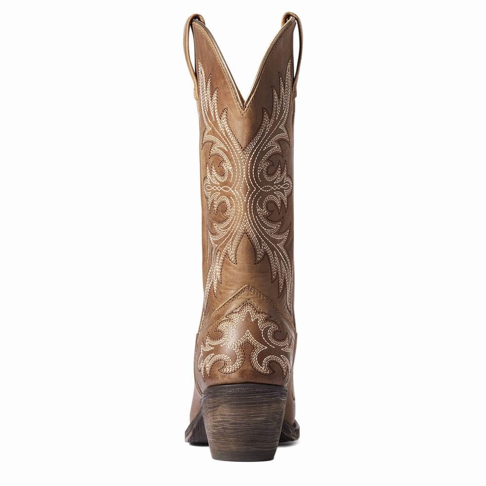 Ariat Circuit Rosewood Western Stövlar Dam Beige Bruna | 036-BZXMUQ