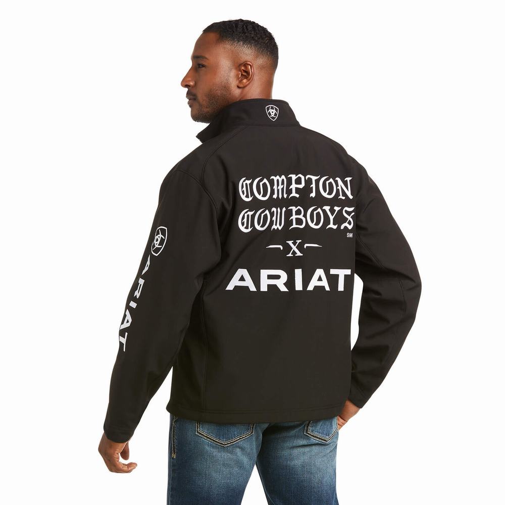 Ariat Compton Cowboys Logo 2.0 Softshell Jacka Herr Svarta | 416-TSHIYP