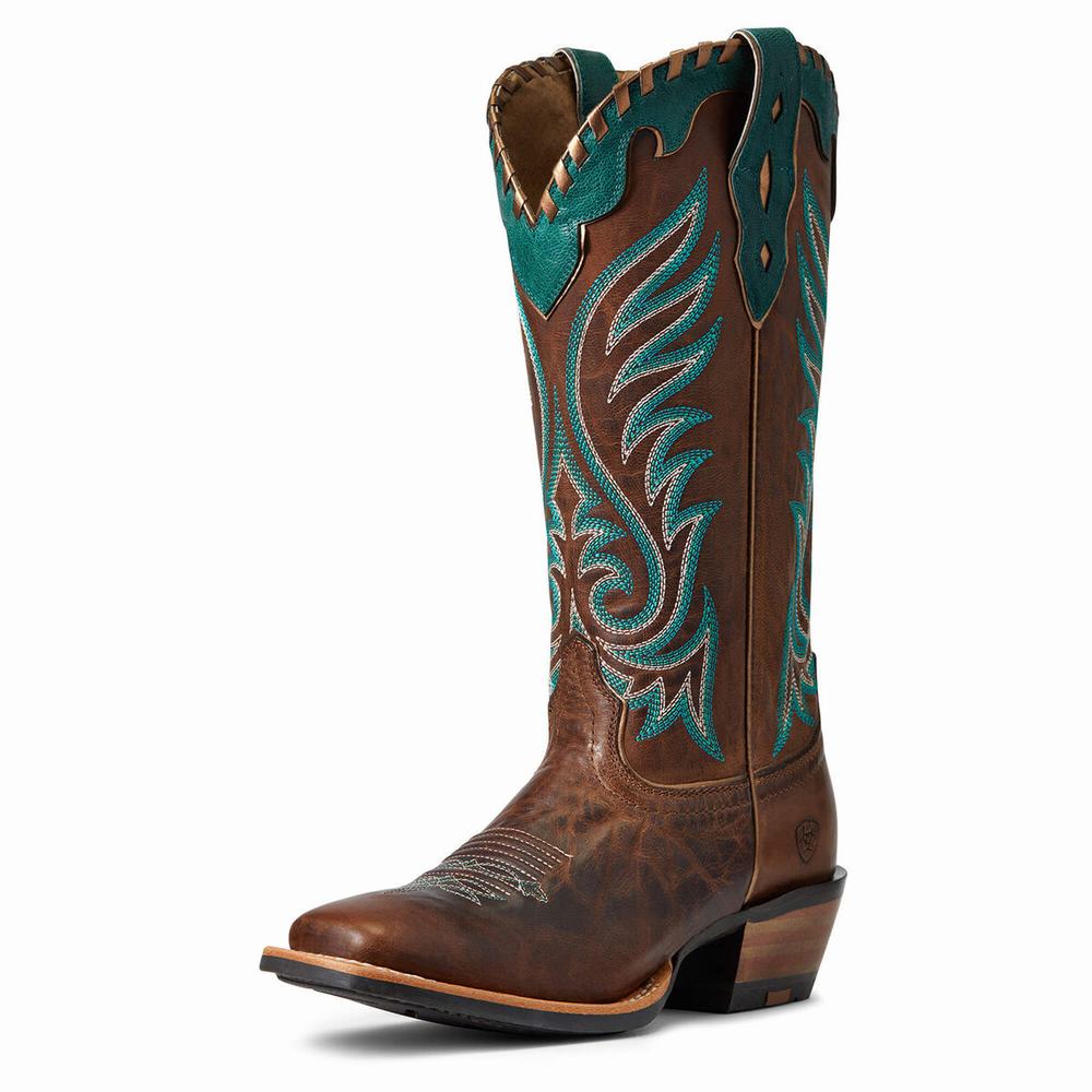 Ariat Crossfire Picante Western Stövlar Dam Bruna | 378-TWSXRL