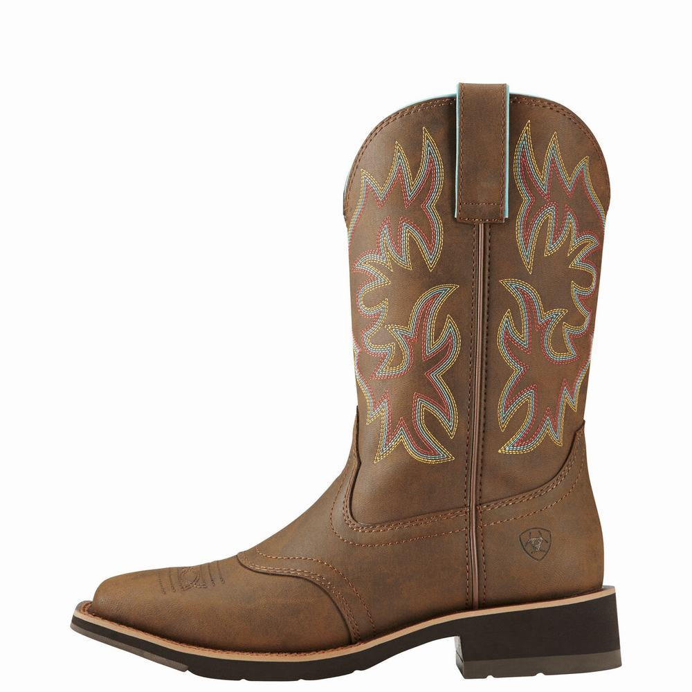 Ariat Delilah Western Stövlar Dam Bruna | 915-BUCZPQ