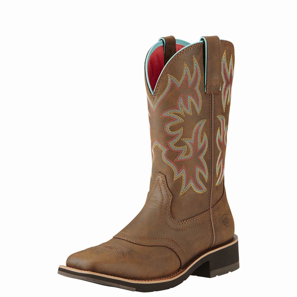 Ariat Delilah Western Stövlar Dam Bruna | 915-BUCZPQ