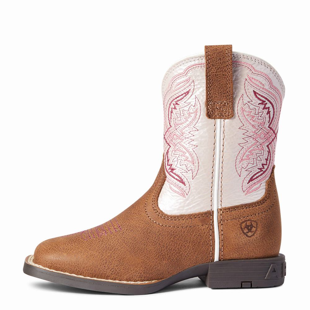 Ariat Double Kicker Western Stövlar Barn Bruna | 019-QLBFTP