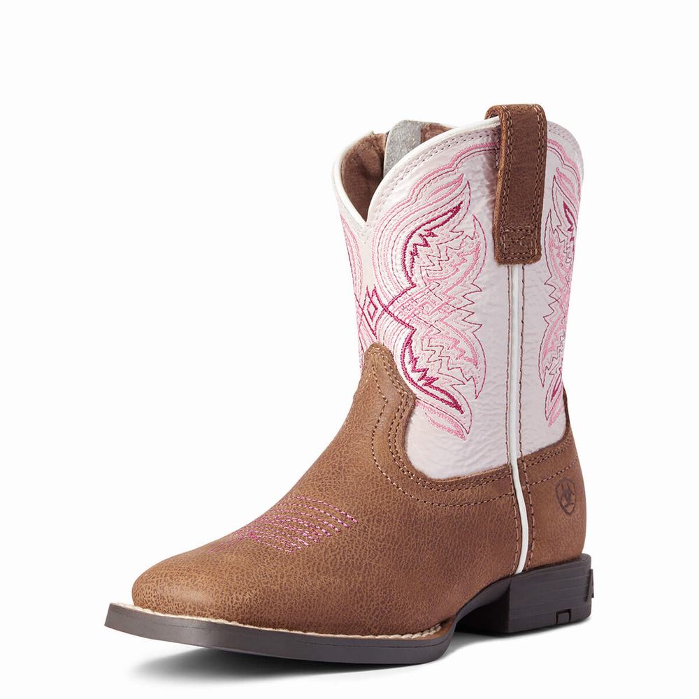 Ariat Double Kicker Western Stövlar Barn Bruna | 019-QLBFTP