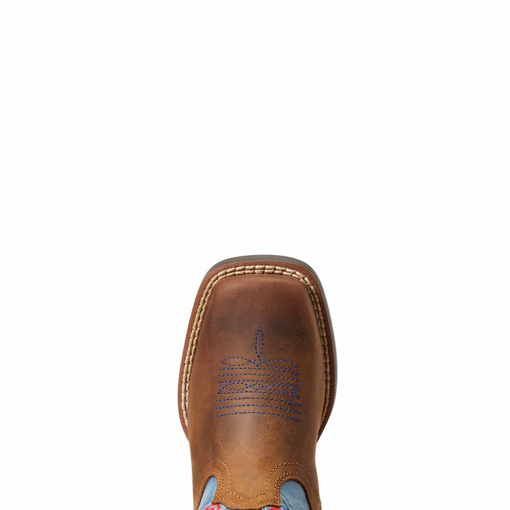 Ariat Double Kicker Western Stövlar Barn Bruna | 390-ZDQMJU