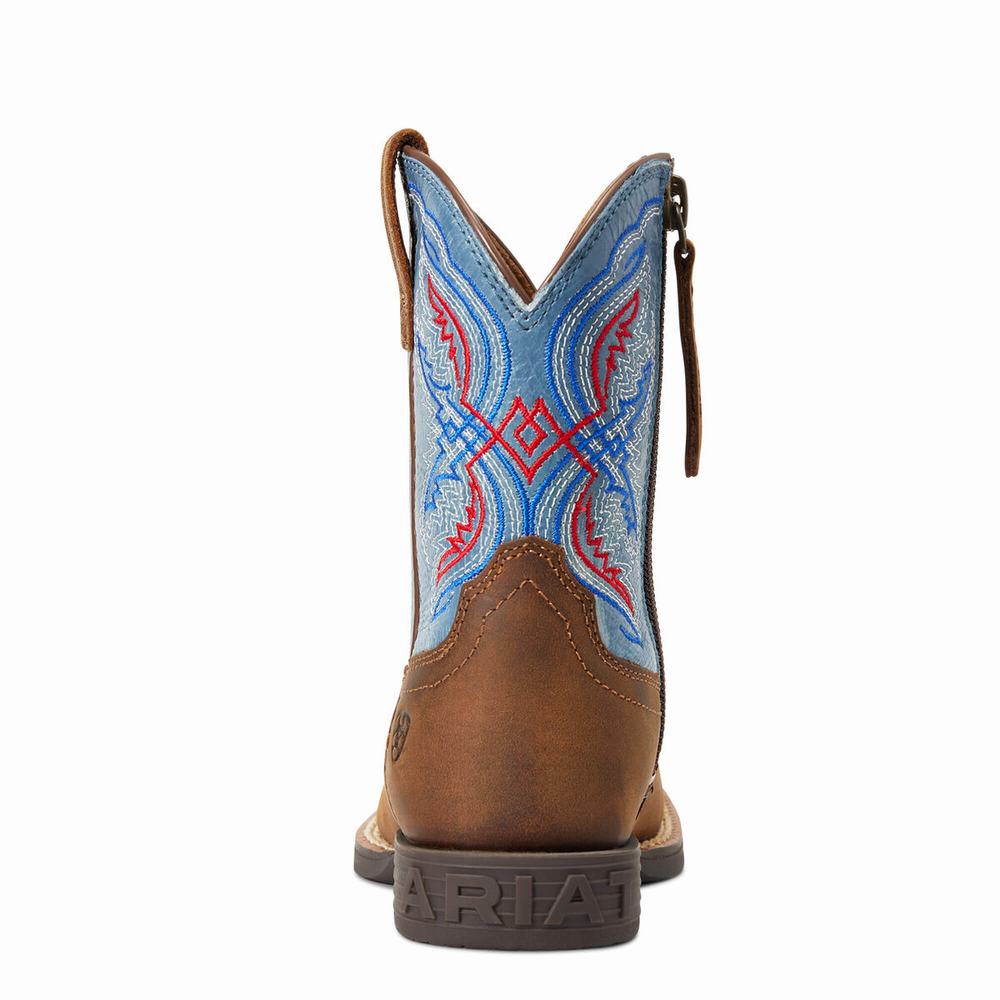 Ariat Double Kicker Western Stövlar Barn Bruna | 390-ZDQMJU