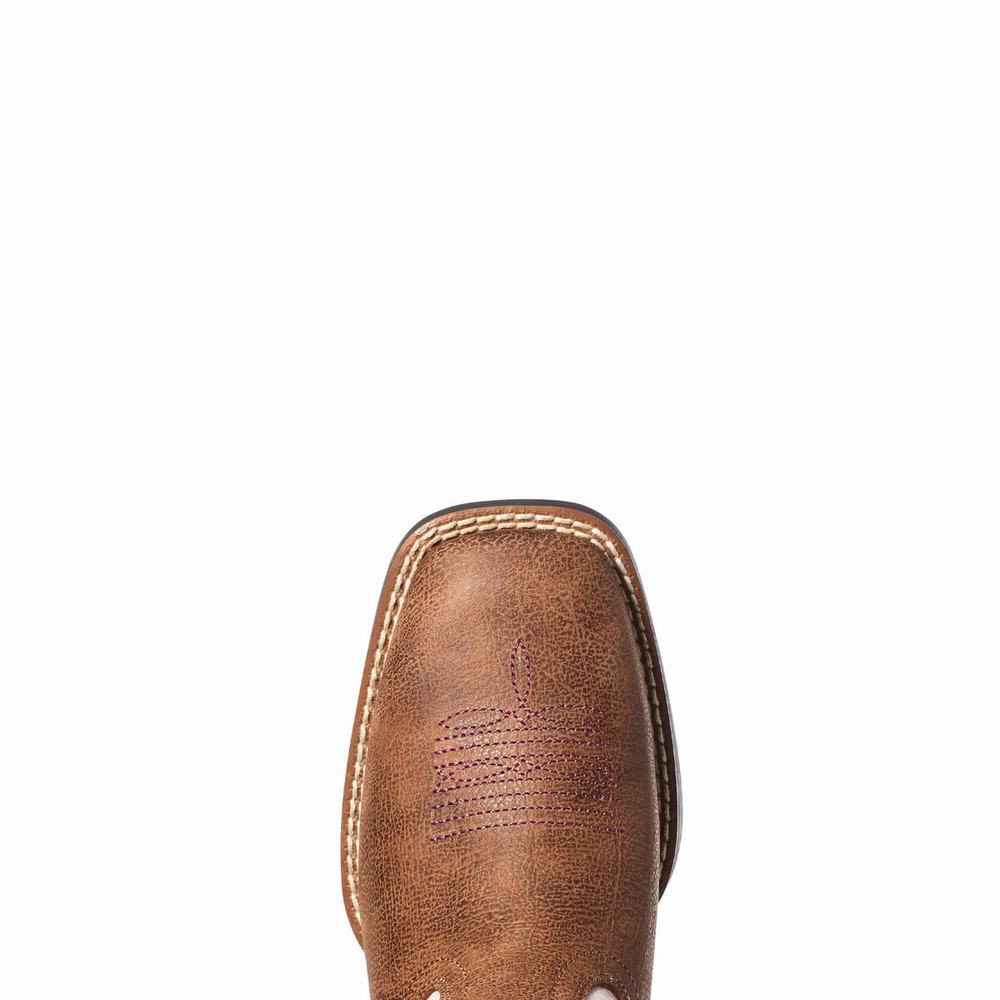 Ariat Double Kicker Western Stövlar Barn Bruna | 594-QTCASB