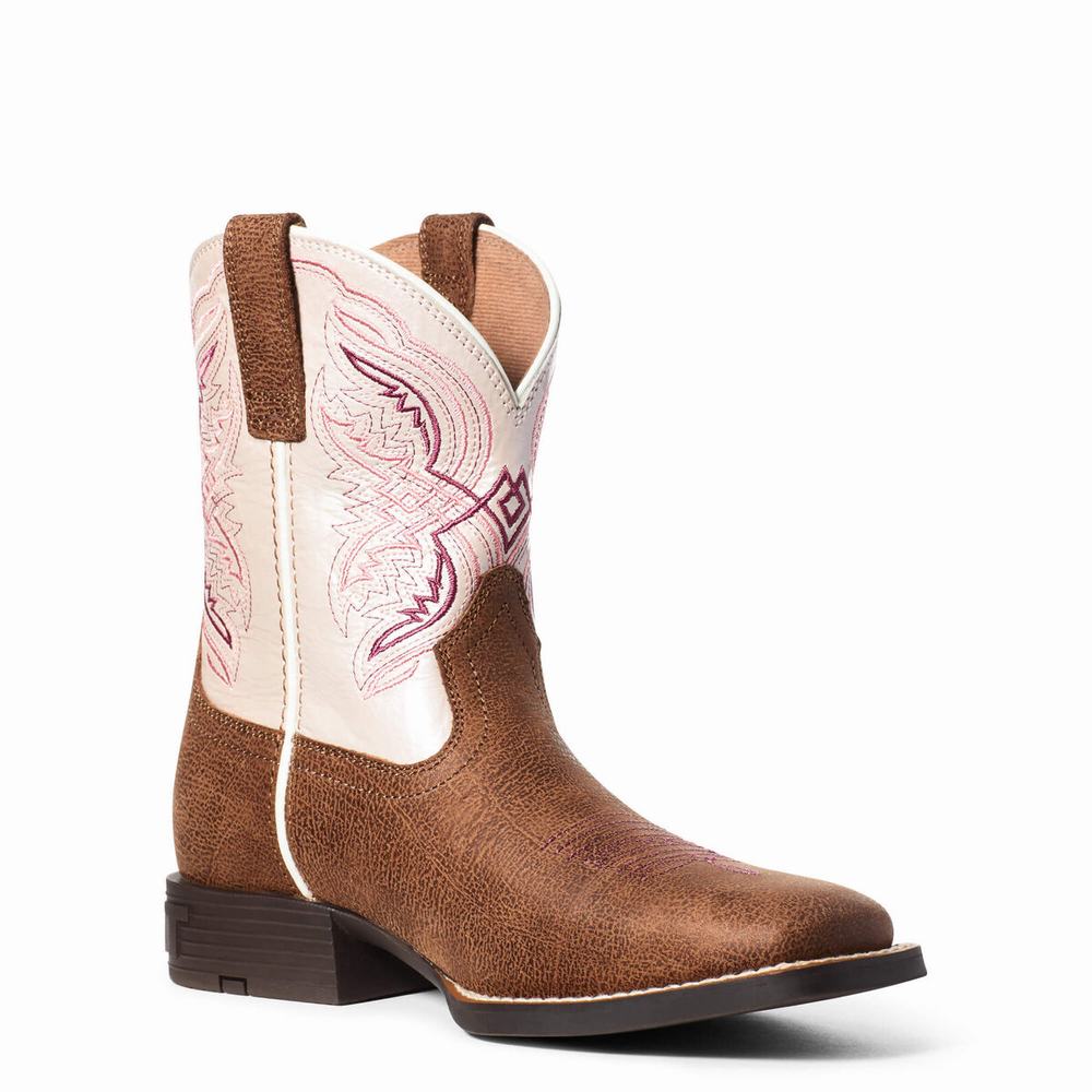 Ariat Double Kicker Western Stövlar Barn Bruna | 594-QTCASB