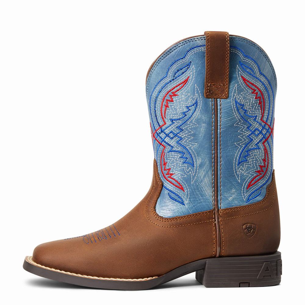 Ariat Double Kicker Western Stövlar Barn Bruna | 620-BLQJSH