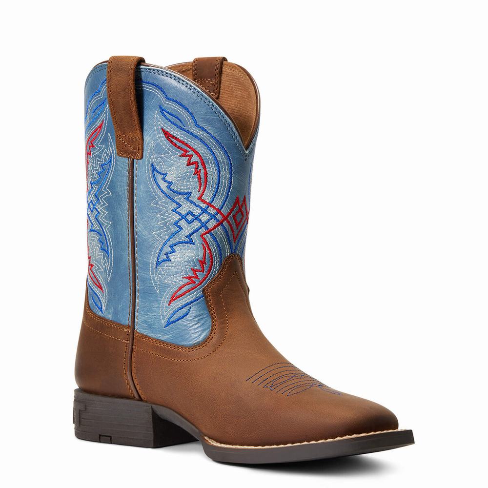 Ariat Double Kicker Western Stövlar Barn Bruna | 620-BLQJSH