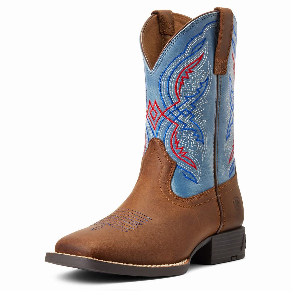 Ariat Double Kicker Western Stövlar Barn Bruna | 620-BLQJSH