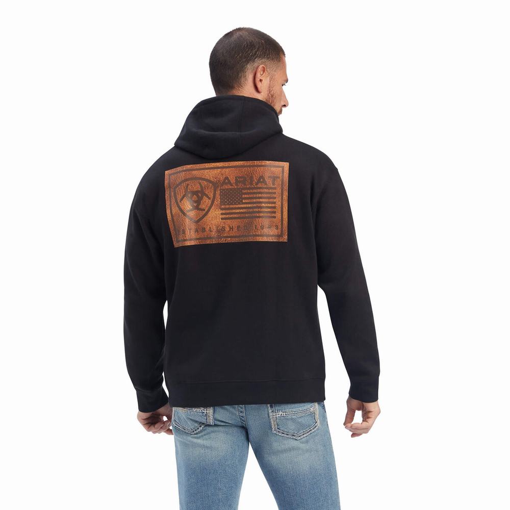 Ariat EST Block Hoodie Herr Svarta | 982-FDCKJT