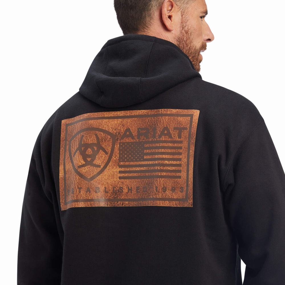 Ariat EST Block Hoodie Herr Svarta | 982-FDCKJT