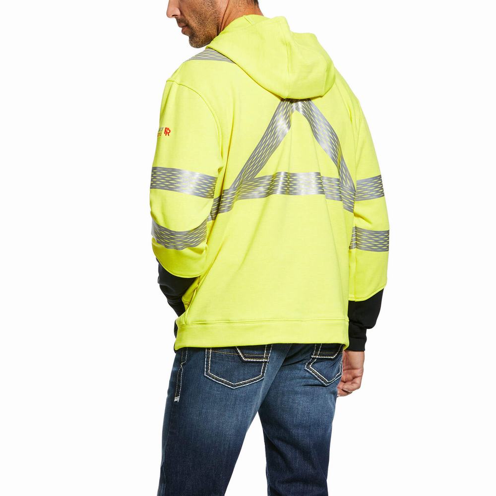 Ariat FR Hi-Vis Hoodie Herr Gula | 094-MDJPXN