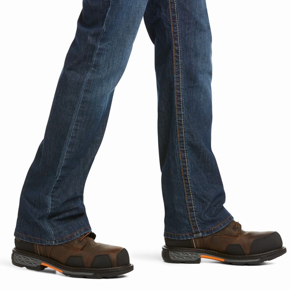 Ariat FR M4 Relaxed Stretch DuraLight Jett Cut Straight Jeans Herr Blå | 639-AXDERT