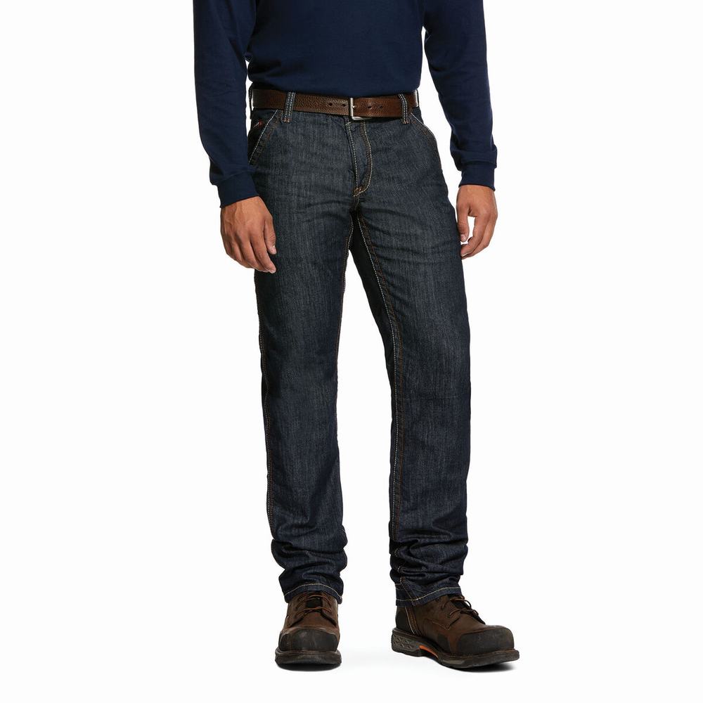 Ariat FR M4 Relaxed Stretch Duralight Workhorse Straight Jeans Herr Mörktvätt | 549-NHBIDC