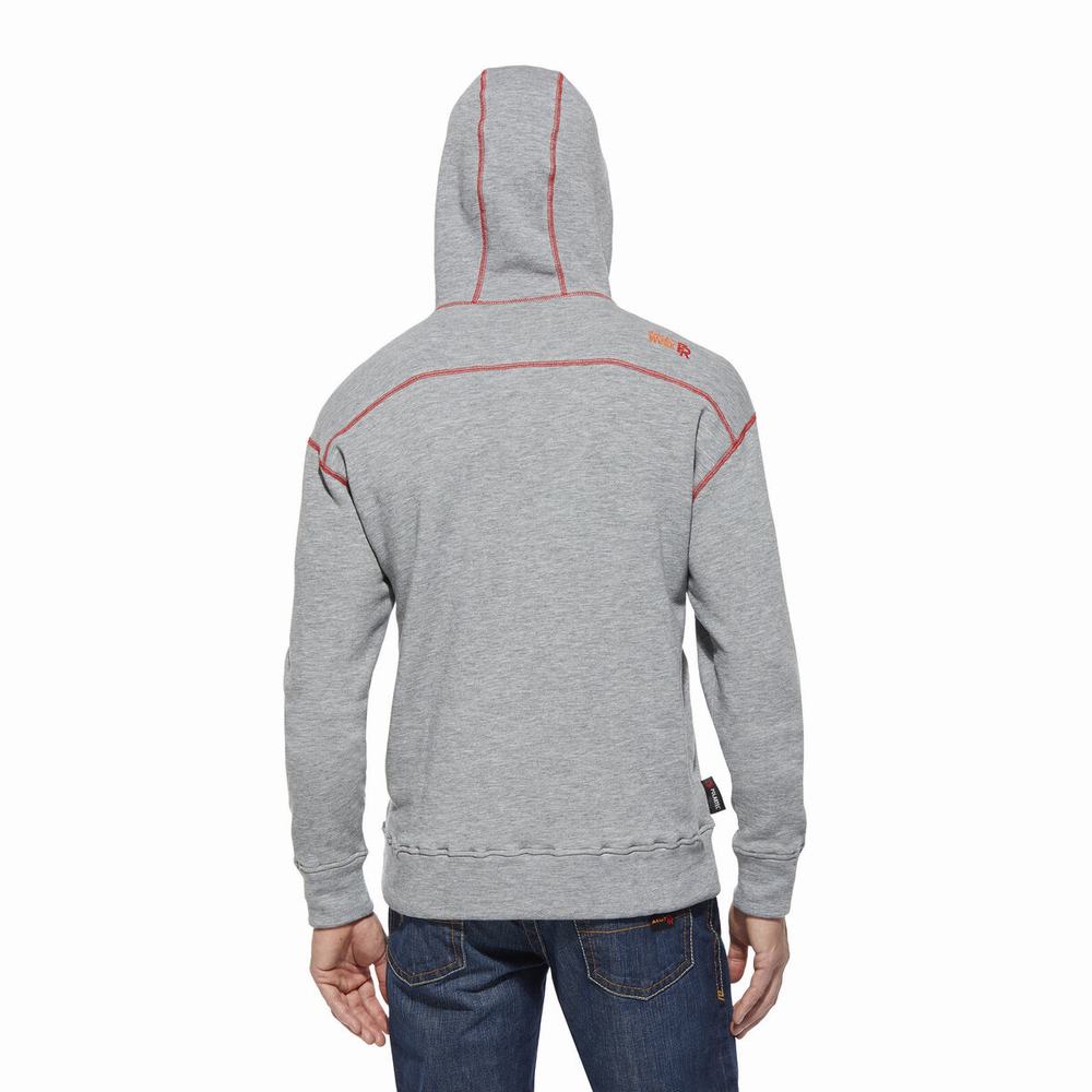 Ariat FR Polartec Hoodie Herr Grå | 234-IWMTGH