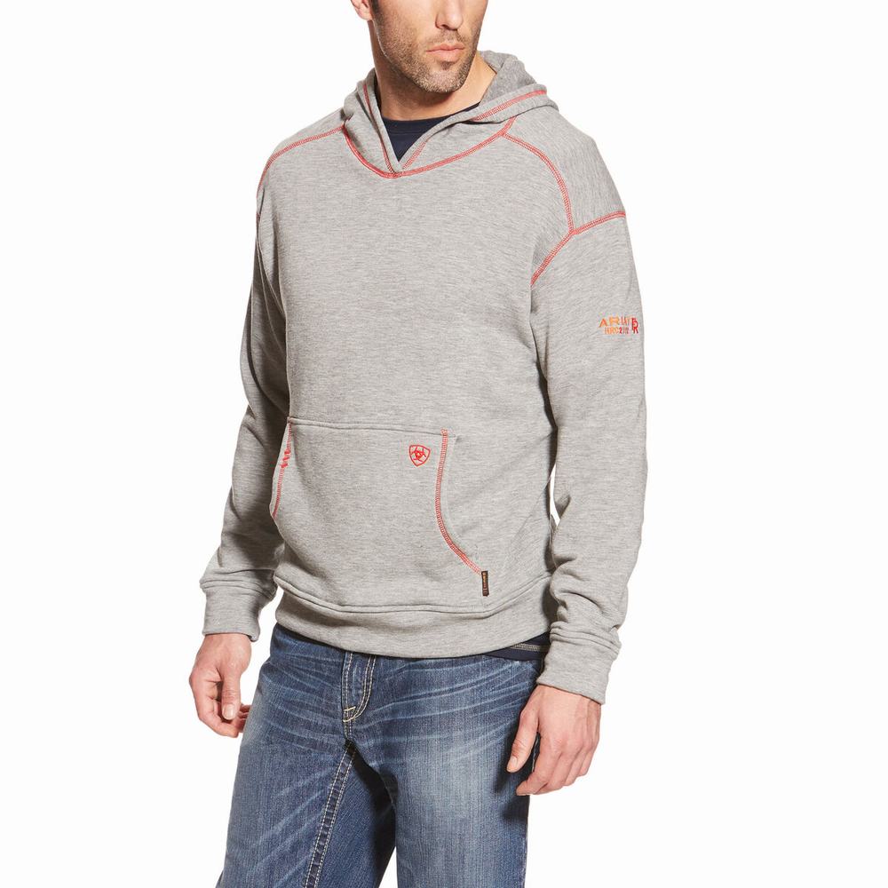 Ariat FR Polartec Hoodie Herr Grå | 234-IWMTGH