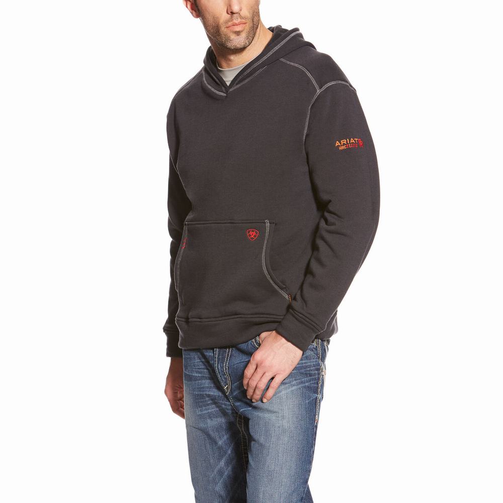 Ariat FR Polartec Hoodie Herr Svarta | 784-XHVWUY