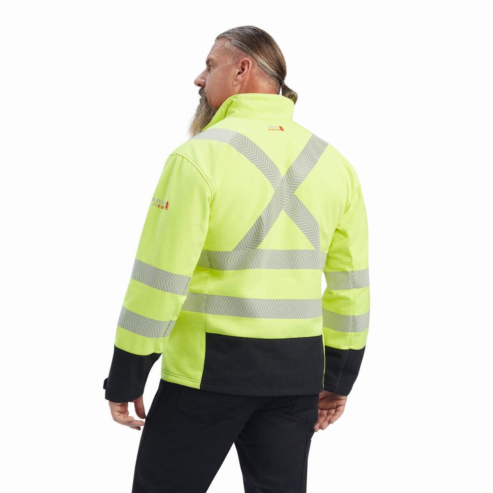 Ariat FR Vernon Hi-Vis Softshell Jacka Herr Gula | 852-PQYTAB