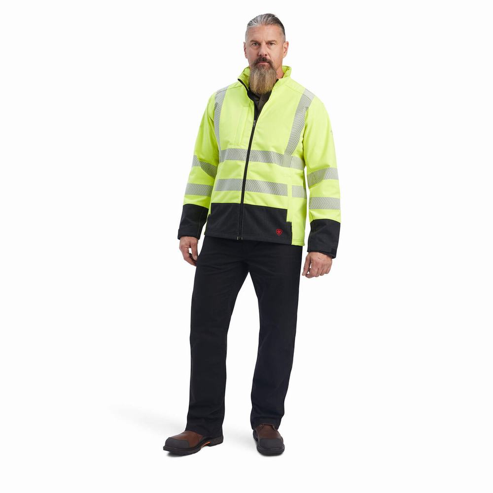 Ariat FR Vernon Hi-Vis Softshell Jacka Herr Gula | 852-PQYTAB