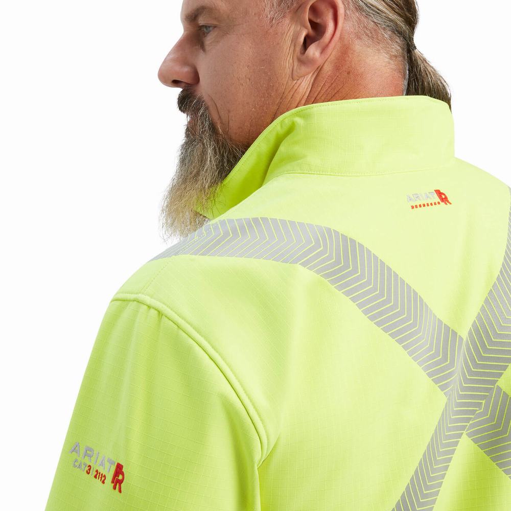 Ariat FR Vernon Hi-Vis Softshell Jacka Herr Gula | 852-PQYTAB