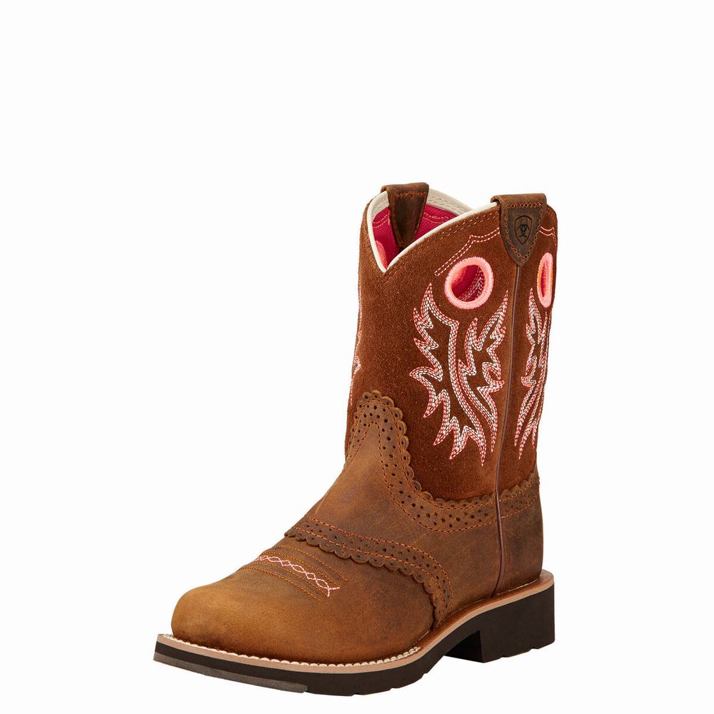 Ariat Fatbaby Cowgirl Western Stövlar Barn Bruna | 671-NSXGRQ