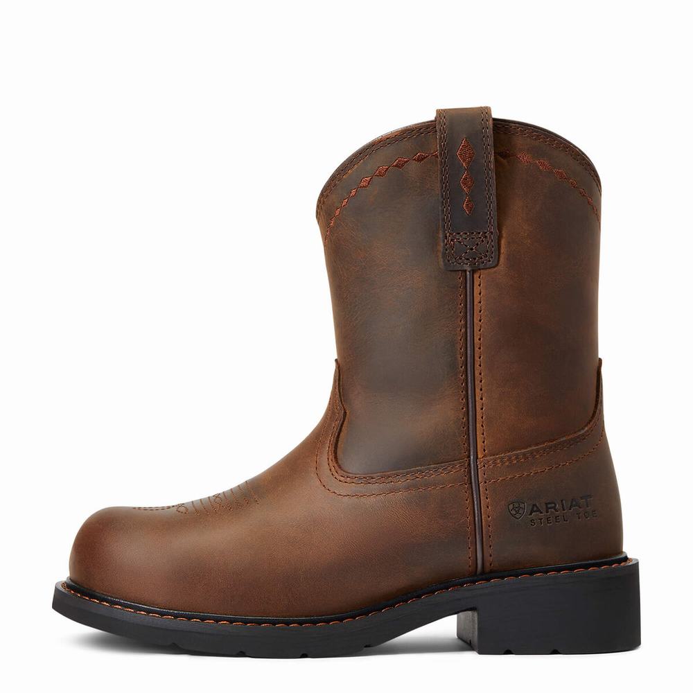 Ariat Fatbaby Pull-On Steel Tå Arbetskängor Dam Bruna | 652-LFIEPZ