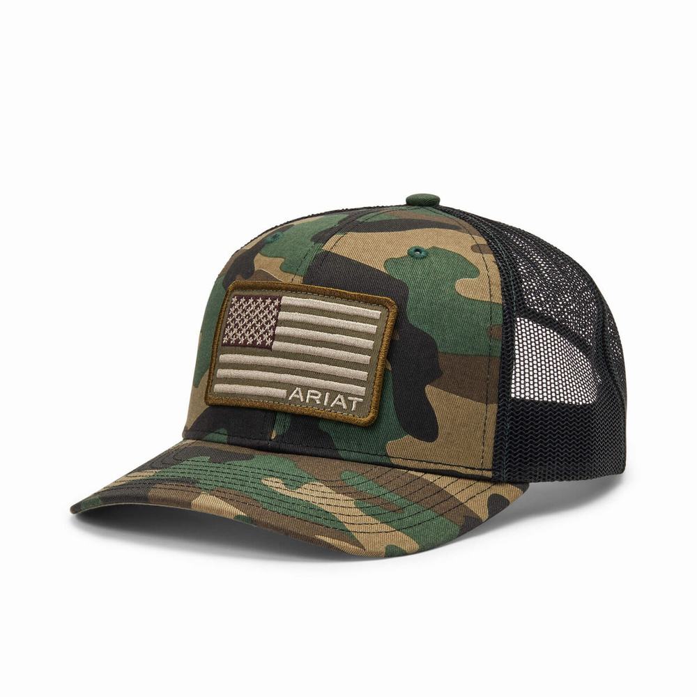 Ariat Flag Patch Hatt Herr Camo | 385-QBEWIM