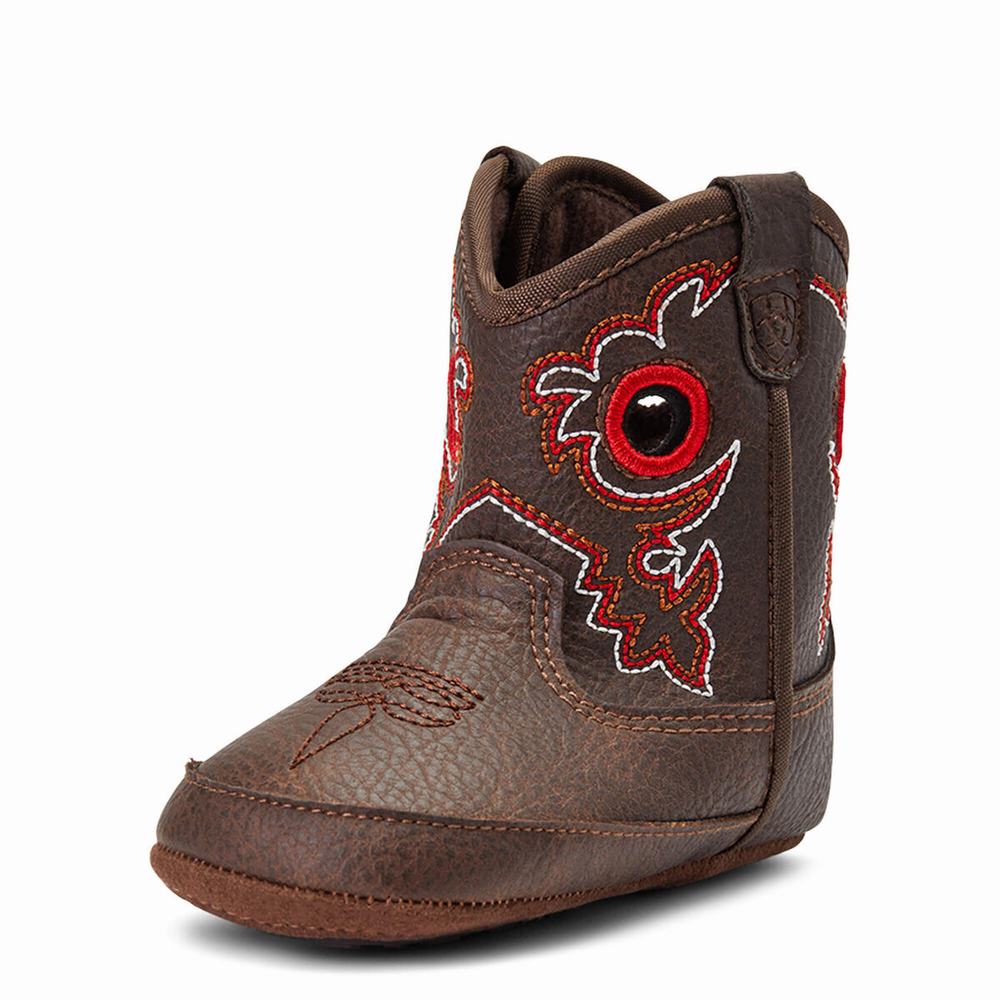 Ariat Infant Lil\' Stompers Rough Stock Western Stövlar Barn Bruna | 867-QPVOJR