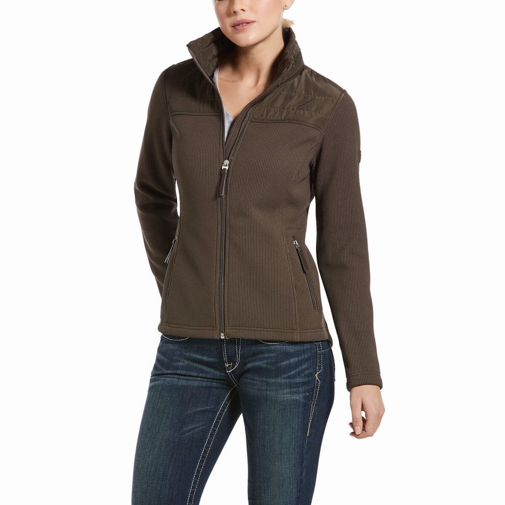 Ariat Kalispell Full Zip Hoodie Dam Bruna | 681-GVLSDN