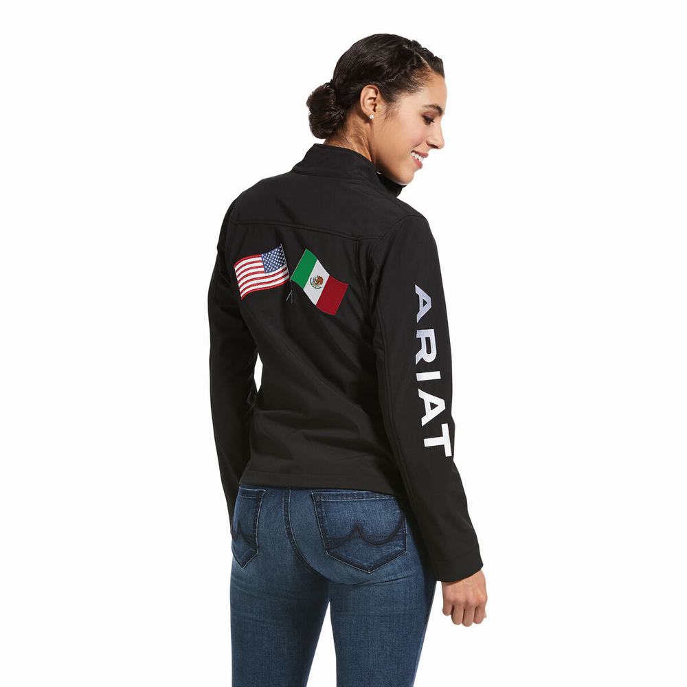 Ariat Klassiska Team USA/MEX Softshell Jacka Dam Svarta | 958-NYIDJC