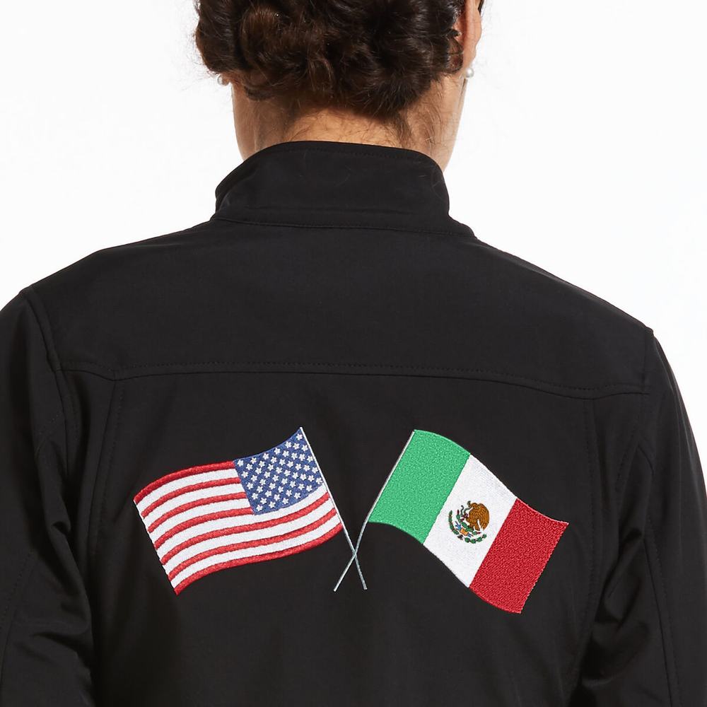 Ariat Klassiska Team USA/MEX Softshell Jacka Dam Svarta | 958-NYIDJC