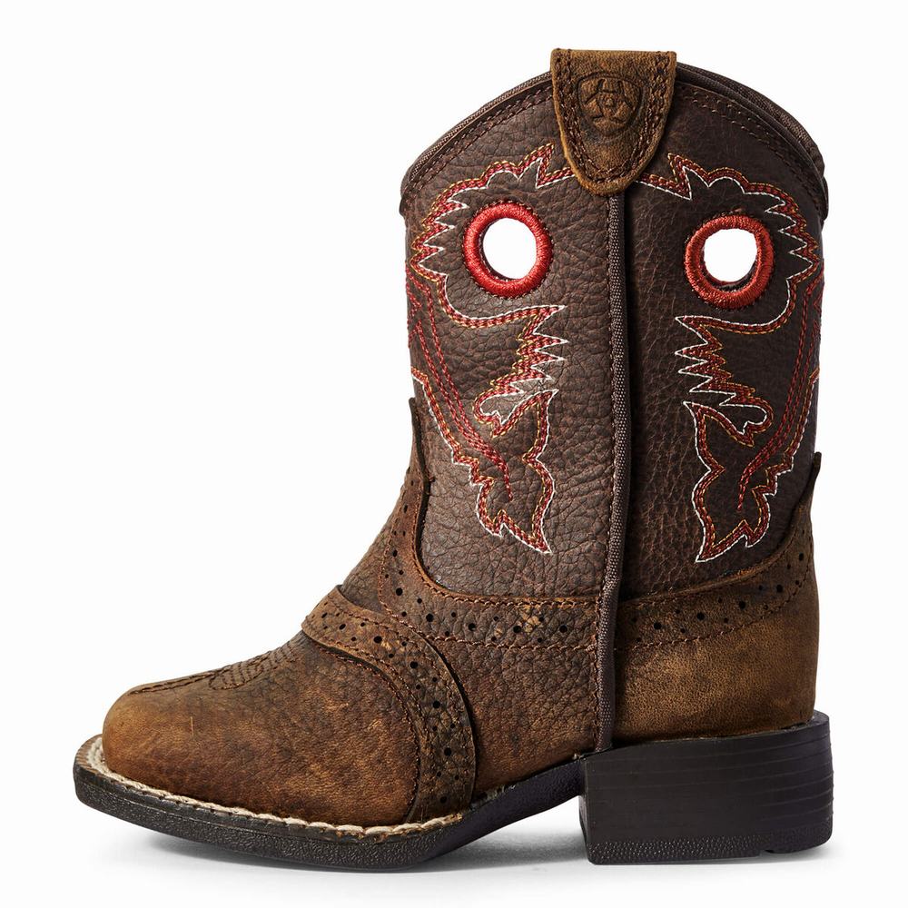 Ariat Lil' Stompers Beaumont Western Stövlar Barn Bruna | 832-JBQIDY