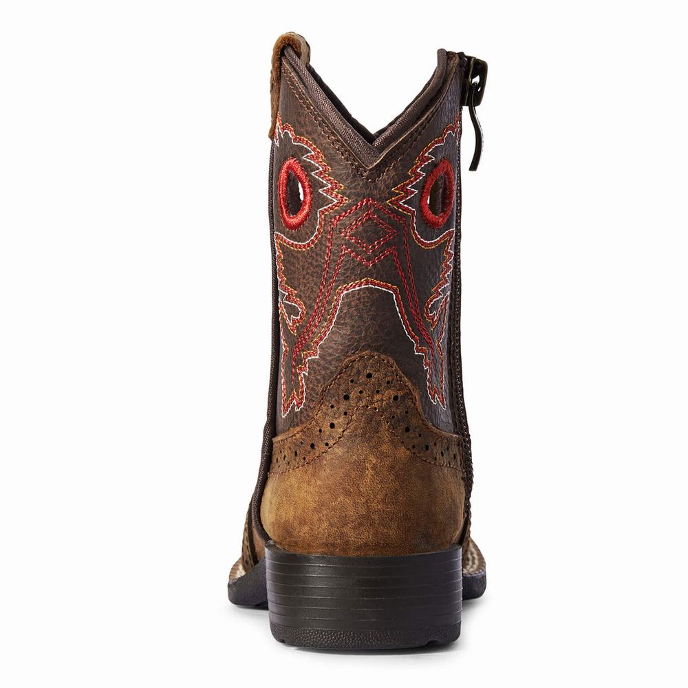 Ariat Lil' Stompers Beaumont Western Stövlar Barn Bruna | 832-JBQIDY