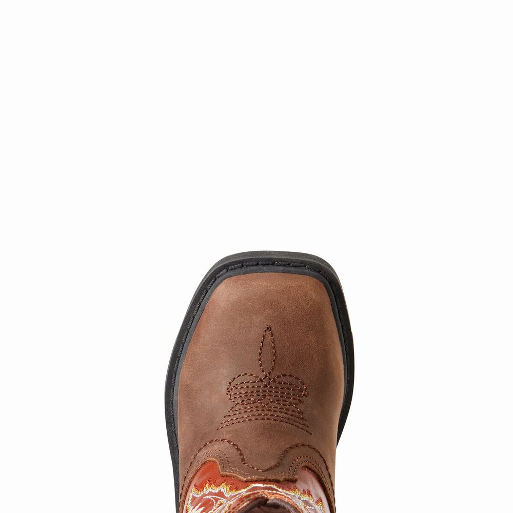 Ariat Lil' Stompers Chandler Workhog Western Stövlar Barn Bruna | 325-QRWDGS