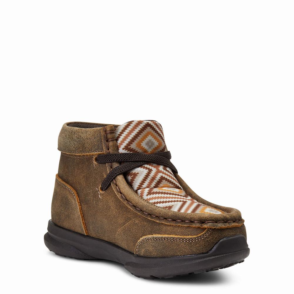 Ariat Lil' Stompers Jamie Spitfire Western Stövlar Barn Bruna | 714-NCTHBI