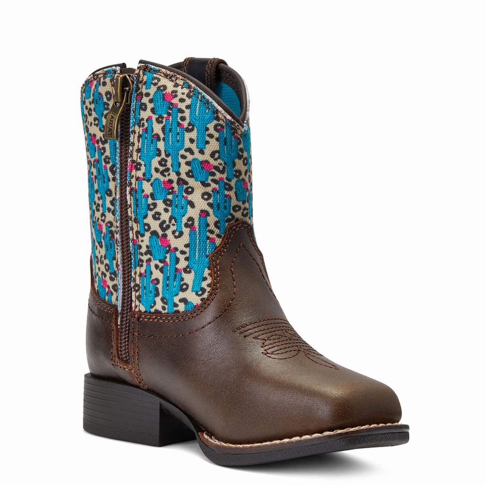 Ariat Lil' Stompers Sonora Western Stövlar Barn Bruna | 491-CSYRVZ