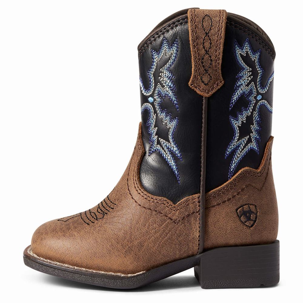 Ariat Lil' Stompers Warren Western Stövlar Barn Bruna | 724-VWPCKE