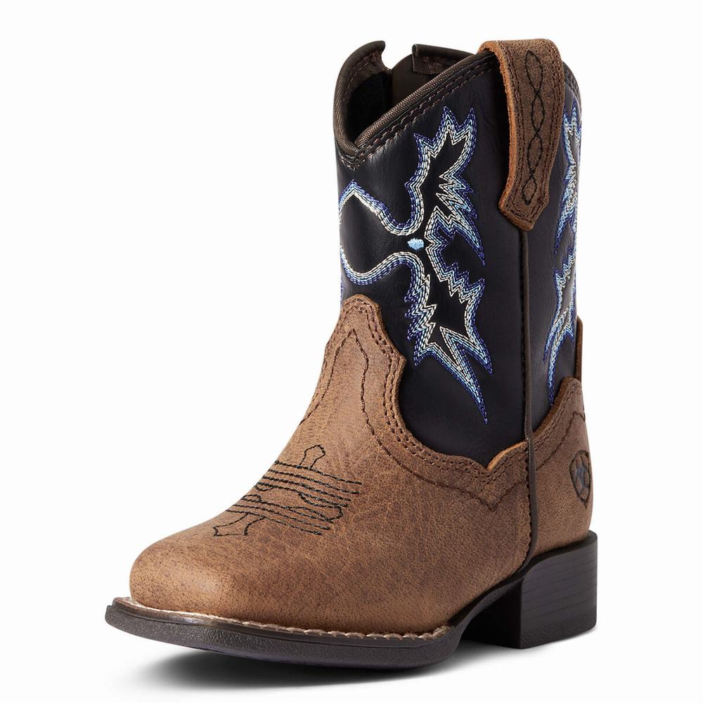 Ariat Lil\' Stompers Warren Western Stövlar Barn Bruna | 724-VWPCKE