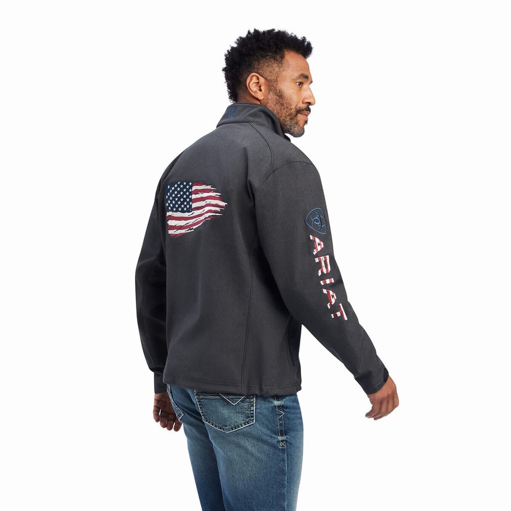 Ariat Logo 2.0 Patriot Softshell Vatten Resistant Jacka Herr Grå | 047-KQLXMW