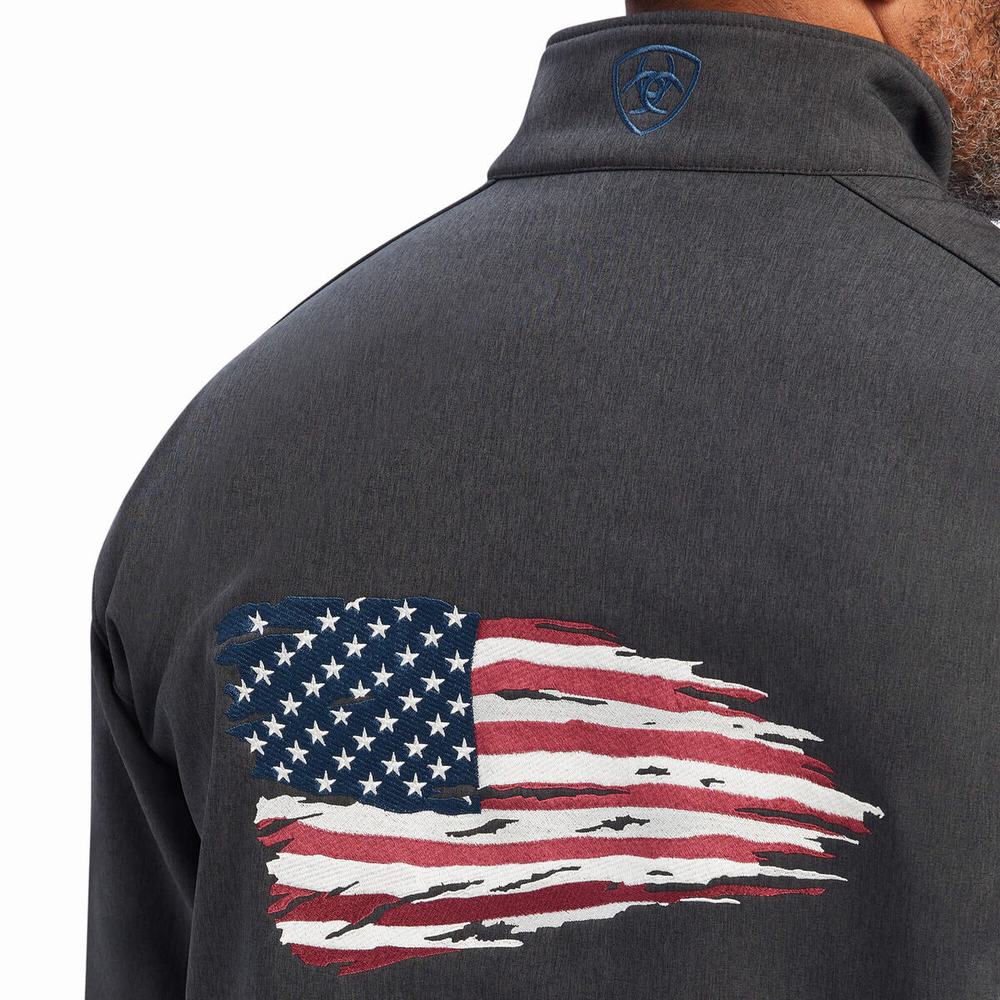 Ariat Logo 2.0 Patriot Softshell Vatten Resistant Jacka Herr Grå | 047-KQLXMW