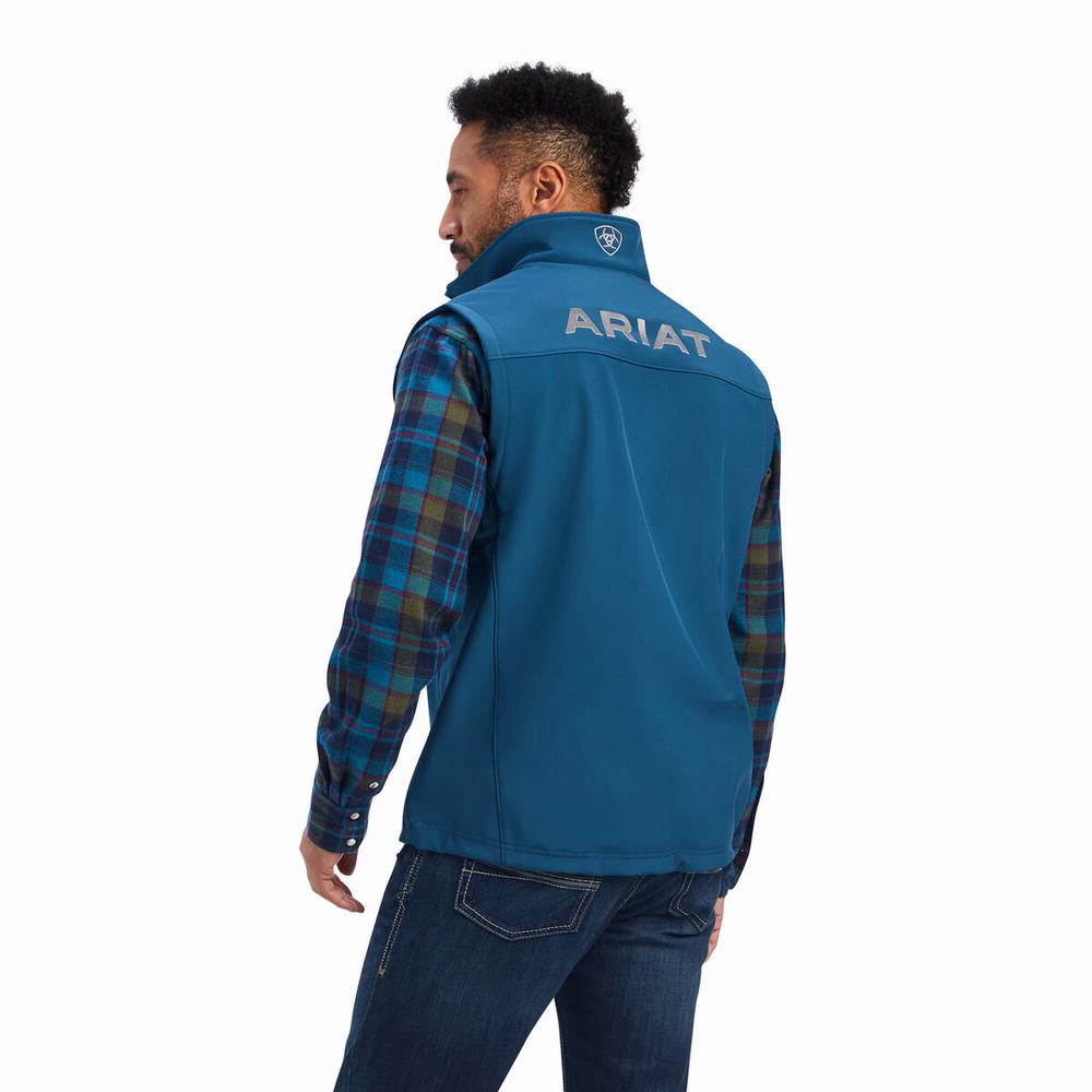 Ariat Logo 2.0 Softshell Jacka Herr Blå | 134-KXDBJL