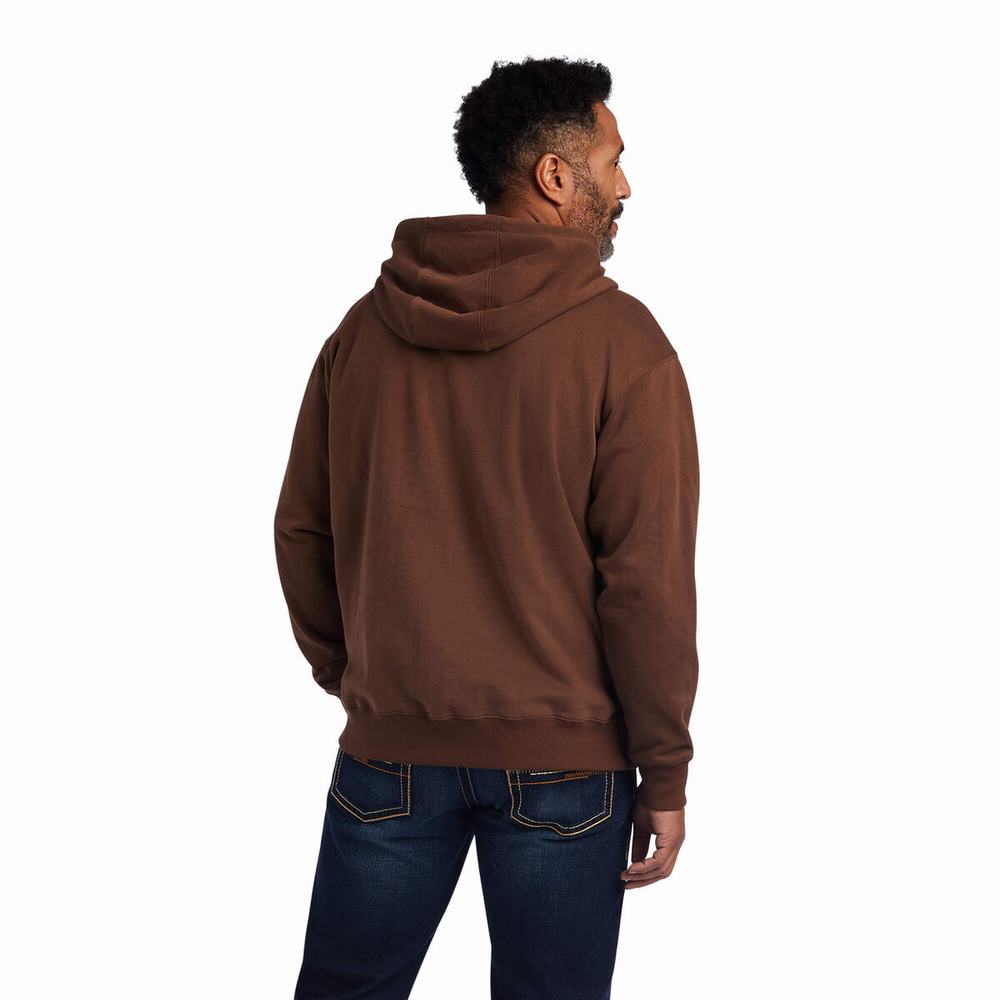 Ariat Logo Hoodie Herr Bruna | 982-HNJYFK