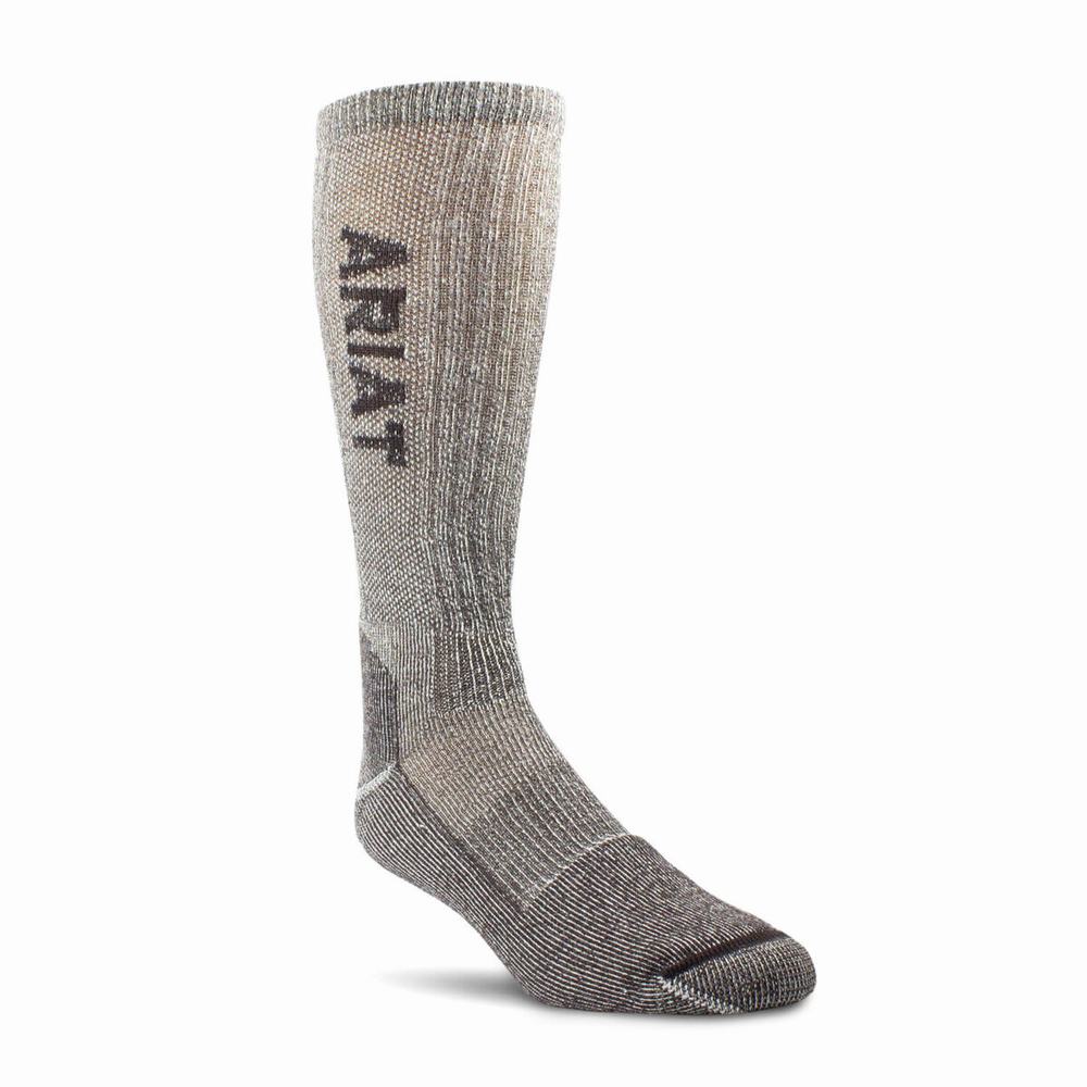 Ariat Lätta Merino Wool Blend Mid Calf Steel Tå 2 Pair Pack Strumpor Dam Bruna | 681-NXBMEU