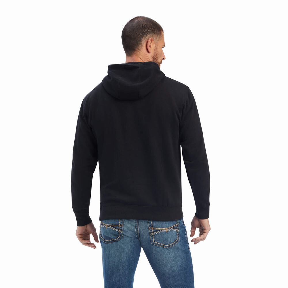 Ariat Mexico Hoodie Herr Svarta | 174-YLSEQM