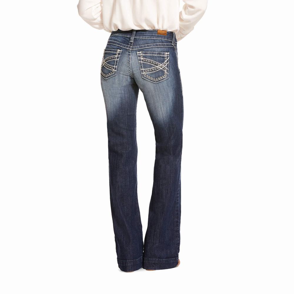 Ariat Mid Rise Stretch Entwined Skinny Jeans Dam Blå | 738-ROCVBS