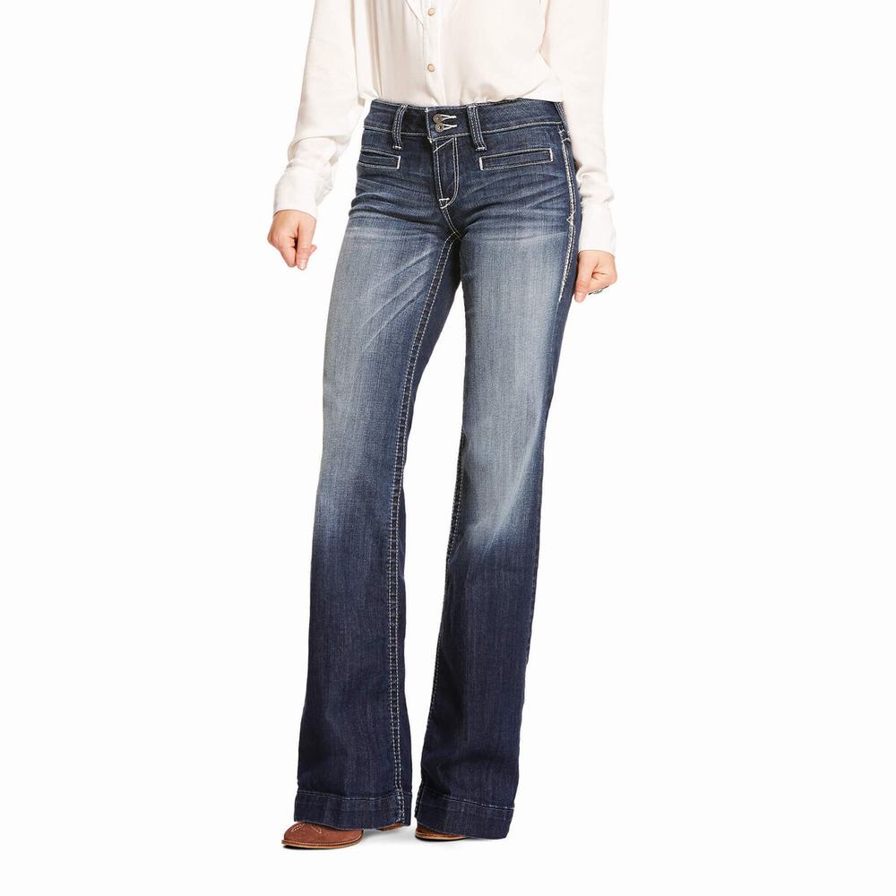 Ariat Mid Rise Stretch Entwined Skinny Jeans Dam Blå | 738-ROCVBS