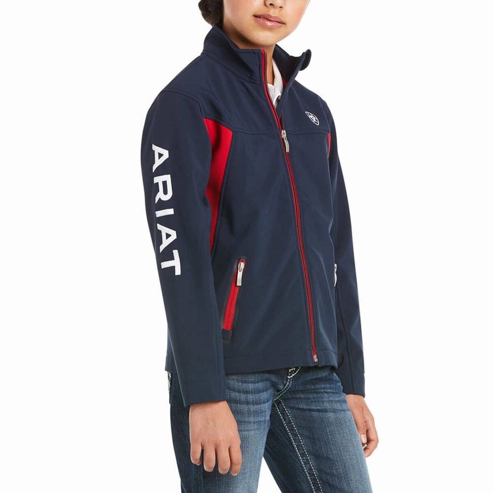 Ariat New Team Softshell Jacka Barn Marinblå | 068-XQCTJV