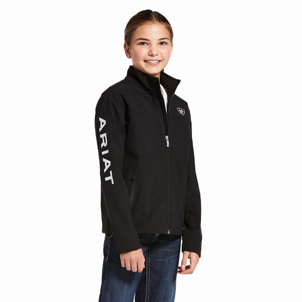 Ariat New Team Softshell Jacka Barn Svarta | 891-PYABLN